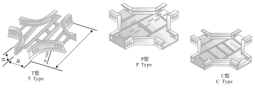 XQJ-LQJ-04CT, P, C型铝合金水平四通桥架