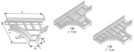 XQJ-LQJ-03BT, P, C型铝合金水平三通桥架