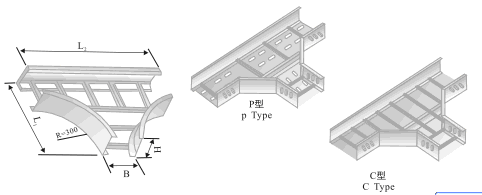 XQJ-LQJ-03AT, P, C型铝合金水平三通桥架